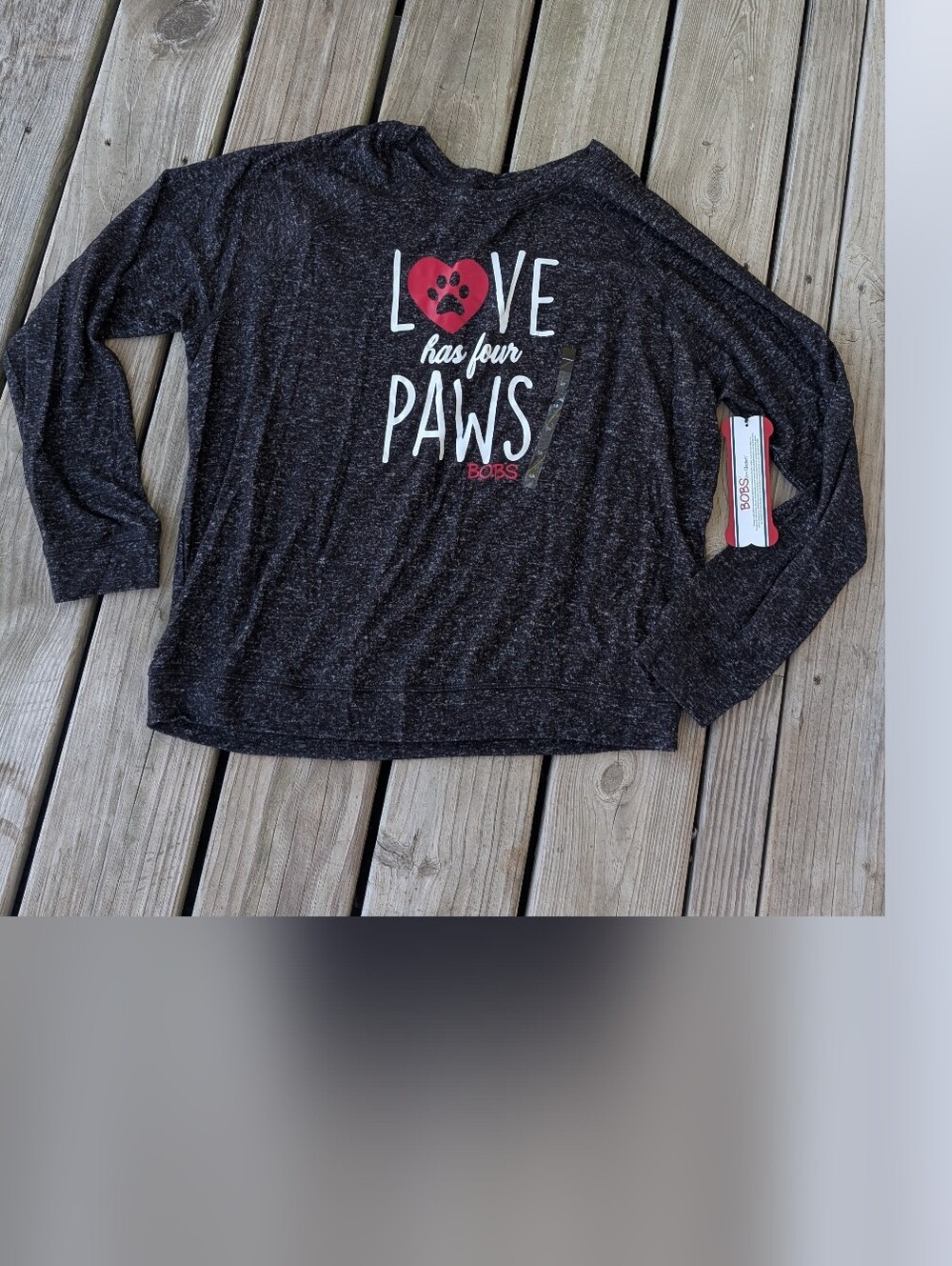 NWT SzL BOBS Love Has Four Paws Super Soft Long sleeve Tee